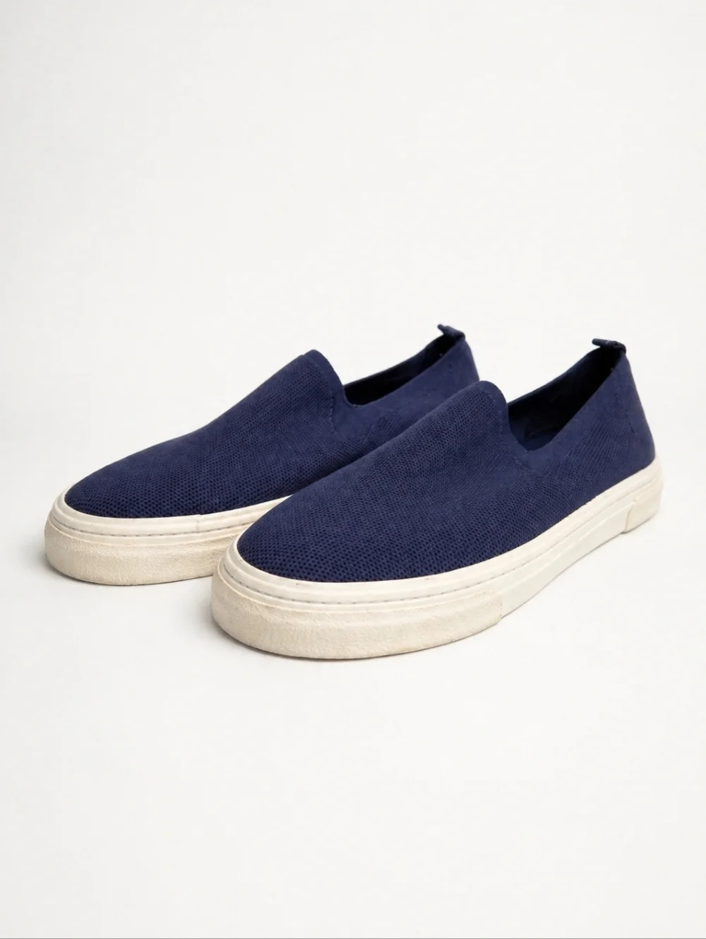 Zara Navy Blue Mesh Slip On Sneakers Shoes Size 7.5